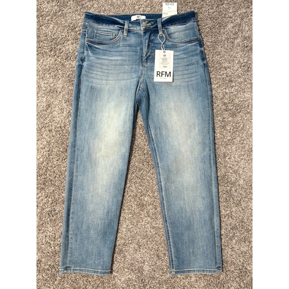 RFM Los Angeles Dylan High-Rise Straight Leg Jeans Medium Wash Size 14 NEW